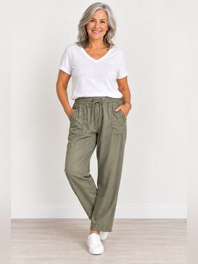 Jones & Co Jones New York 1X Olive Green Lyocell Pull-On Pants